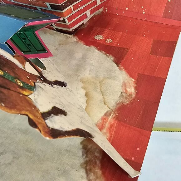 Vintage Hallmark Pop Up Christmas Card Santa Claus, Sleigh Chimney & Reindeer - Picture 14 of 16